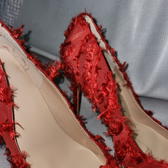 💋RED FABRIC PUMPS /NEW💋 - Picture 2 of 6